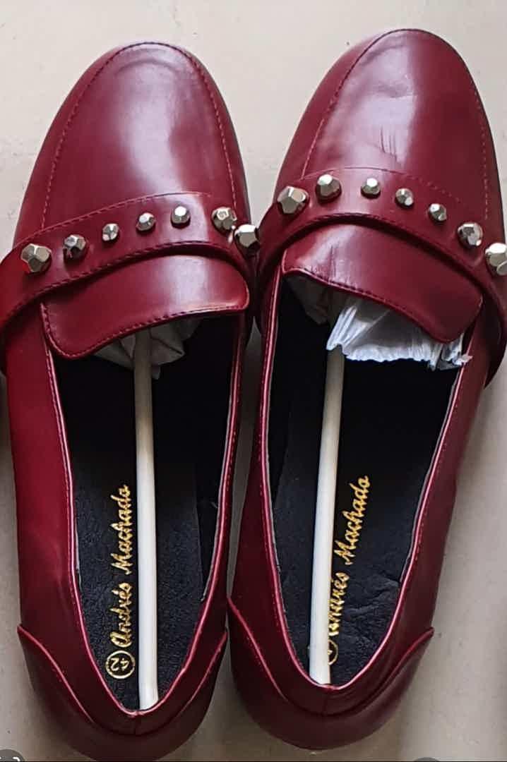 Maroon spiked clearance loafers